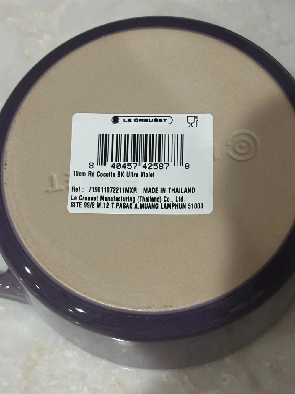 NWT Le Creuset ultra violet Ceramic 10cm mini cocotte